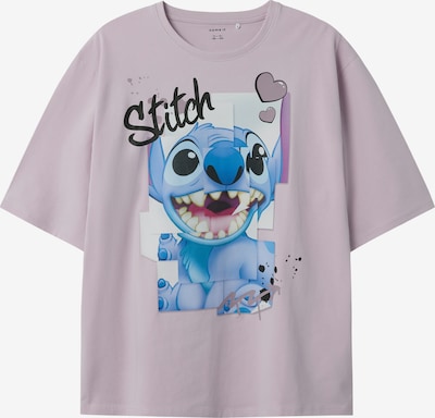 Marškinėliai 'NKFDIRI STITCH' iš NAME IT, spalva – azuro spalva / šviesiai mėlyna / rausvai violetinė spalva / juoda, Prekių apžvalga