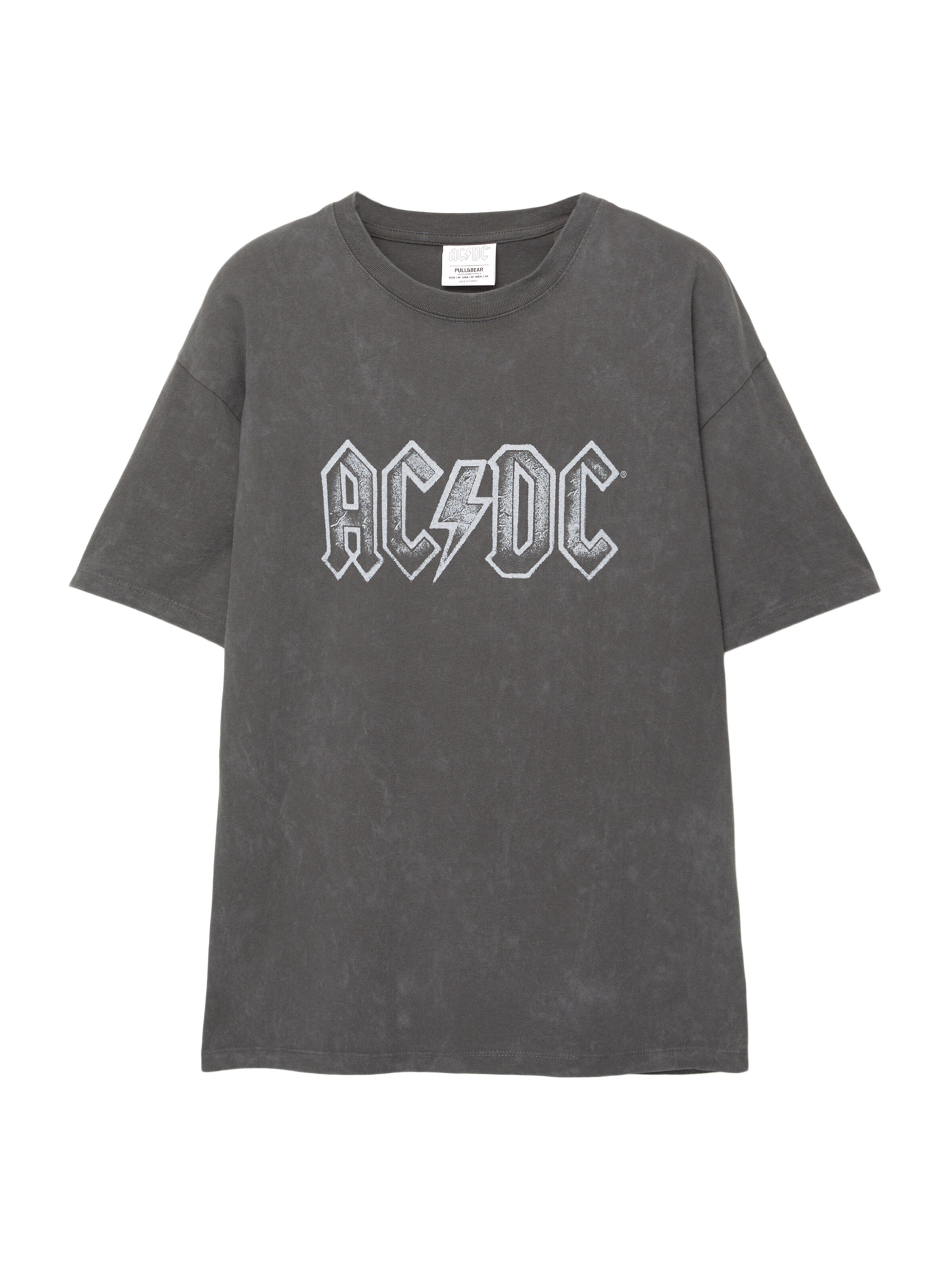 T-Shirt 'AC/DC' Pull&Bear en gris : devant