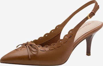 Escarpins à bride arrière Tamaris en marron : devant