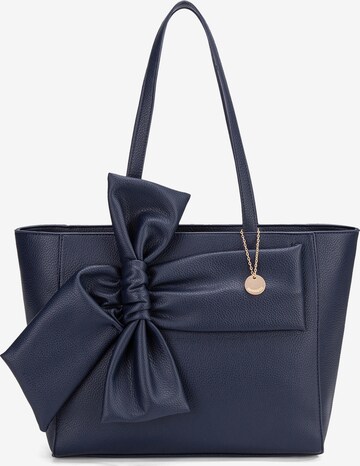 Borsa a spalla 'Borsa a Spalla Donna Velvetine Elite - Pelle Vegana PU con Fiocco' di Diana&Co. in blu: frontale