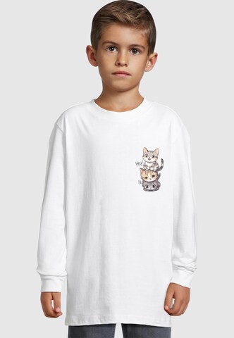 Merchcode Shirt 'Hi Cats' in Weiß: Vorderseite
