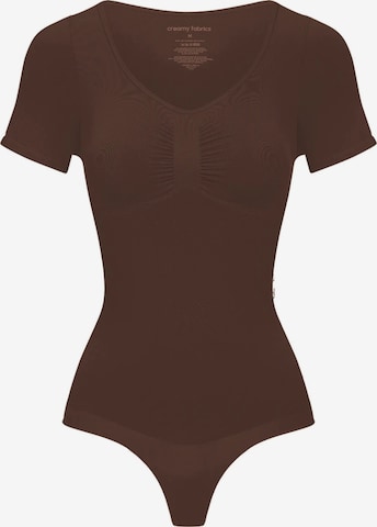 cfab (formerly creamy fabrics) Shaping bodysuit 'T-Shirt Bodysuit Sculpting Shapewear mit String' in Brown: front
