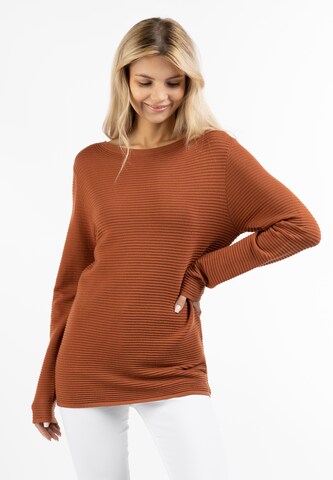 usha WHITE LABEL Sweater in Brown: front