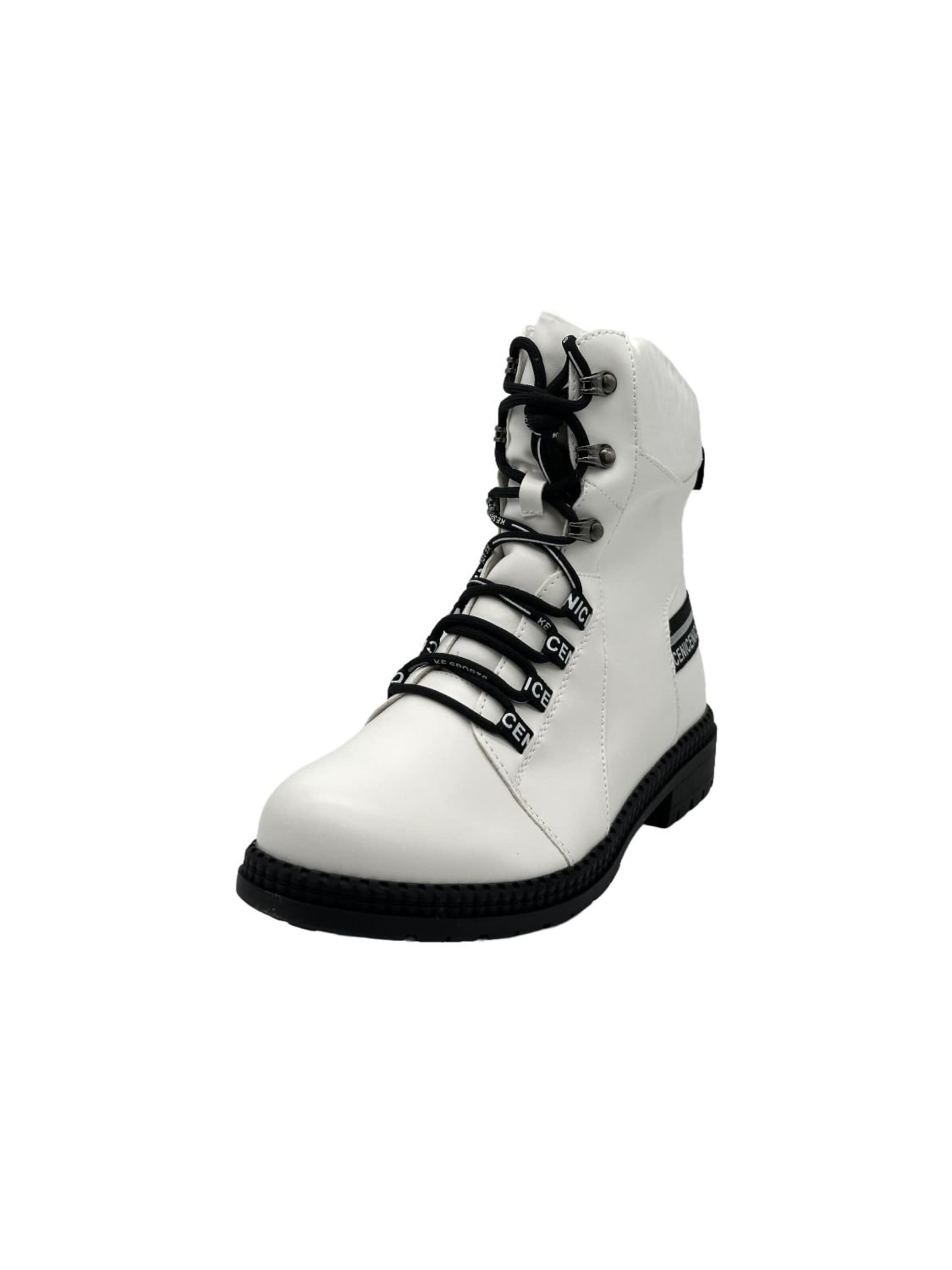 Nowaland Lace-Up Boots 'Damen gefütterte Schnürboots' in White: front