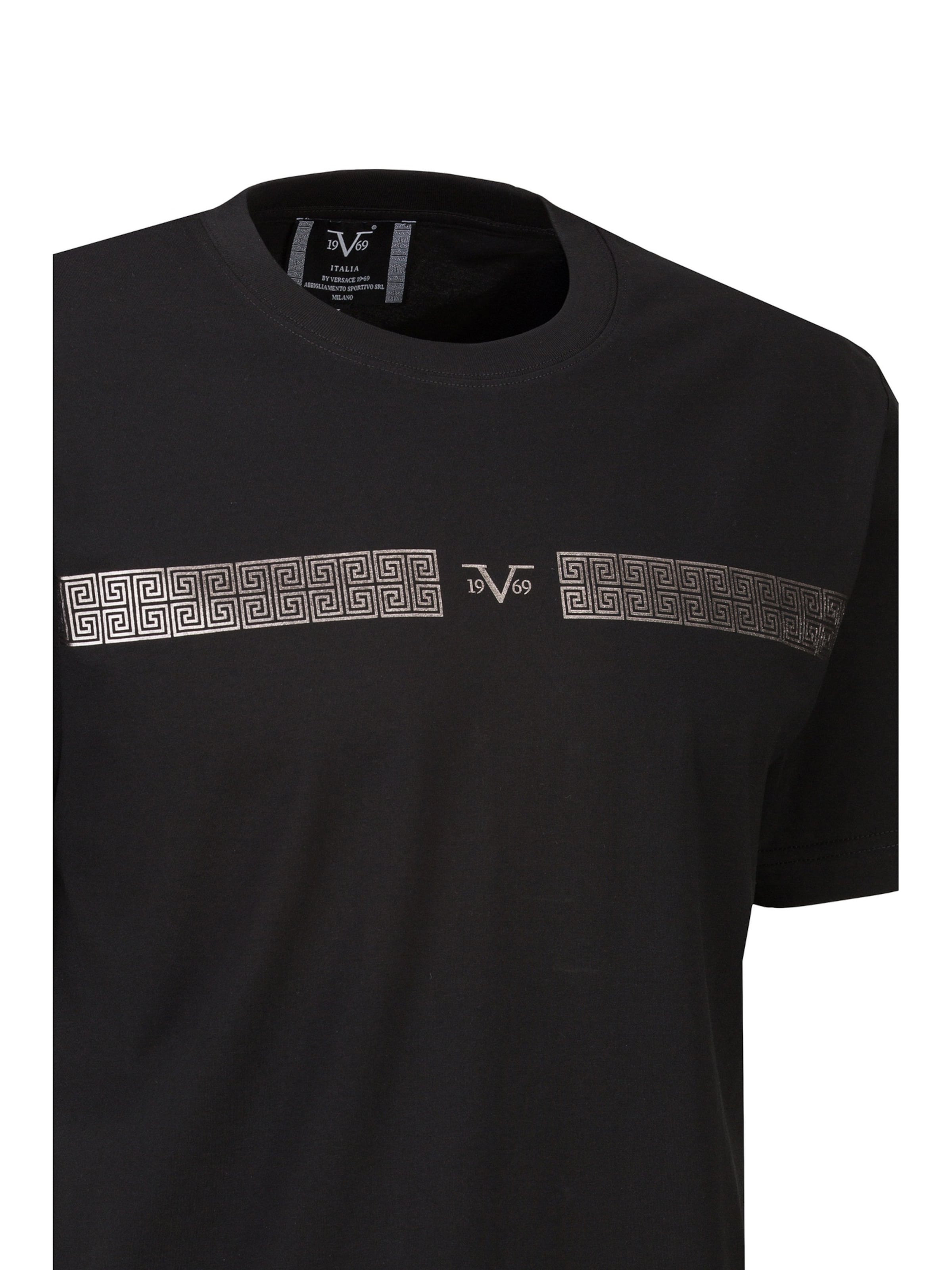 19V69 ITALIA Shirt 'Rafael New Banderole' in Black