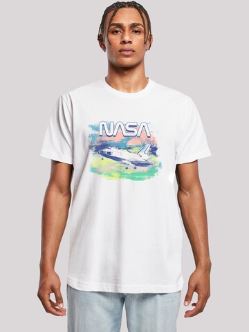 T-Shirt 'NASA Painted Take Off' F4NT4STIC en blanc : devant