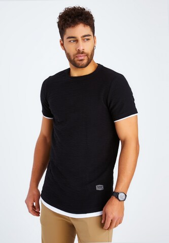 Leif Nelson T-Shirt Rundhals in Schwarz