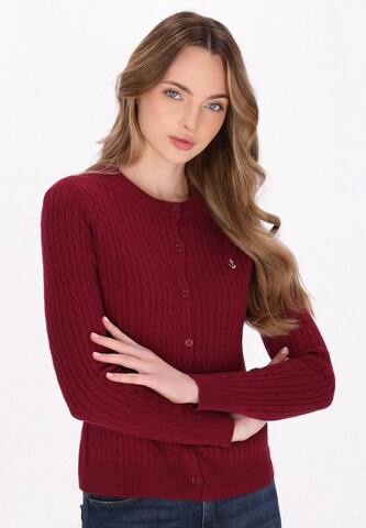 DreiMaster Maritim Gebreid vest in Rood: voorkant