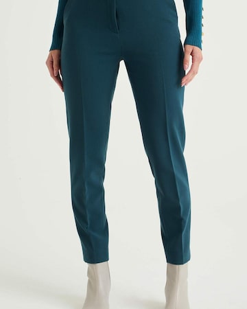 WE Fashion Slimfit Pantalon in Blauw