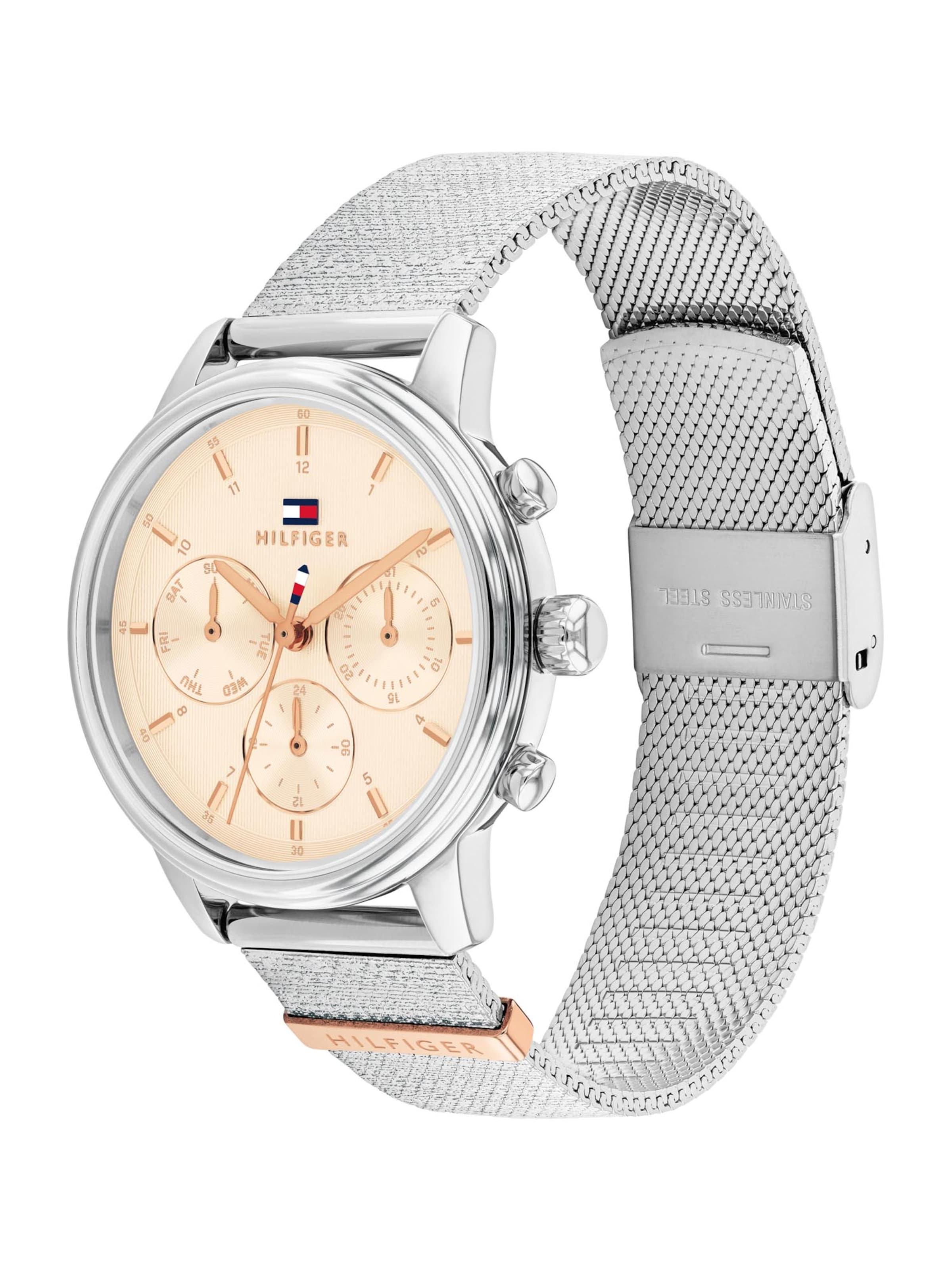 TOMMY HILFIGER Uhr 'Blake' in beige / silber, Produktansicht