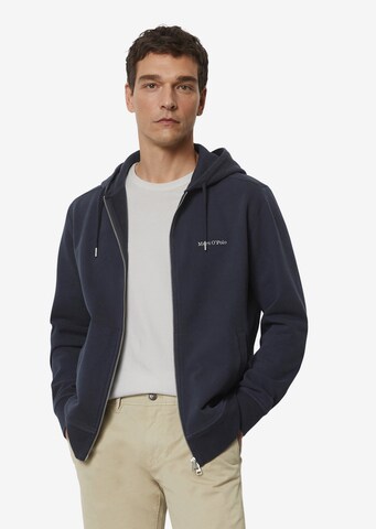 Marc O'Polo Zip-Up Hoodie in Blue: front