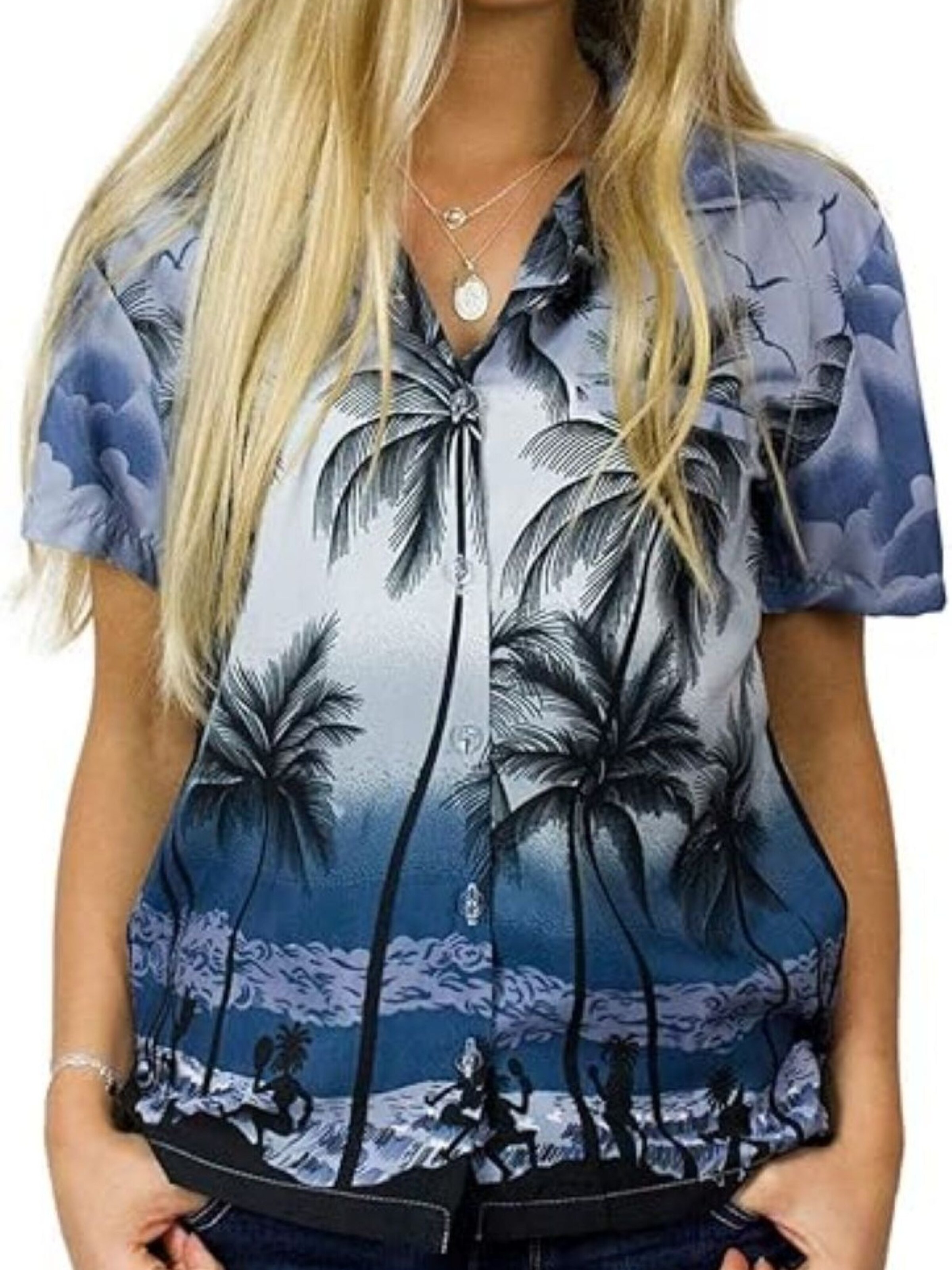 King Kameha Blouse 'Beach' in Grey