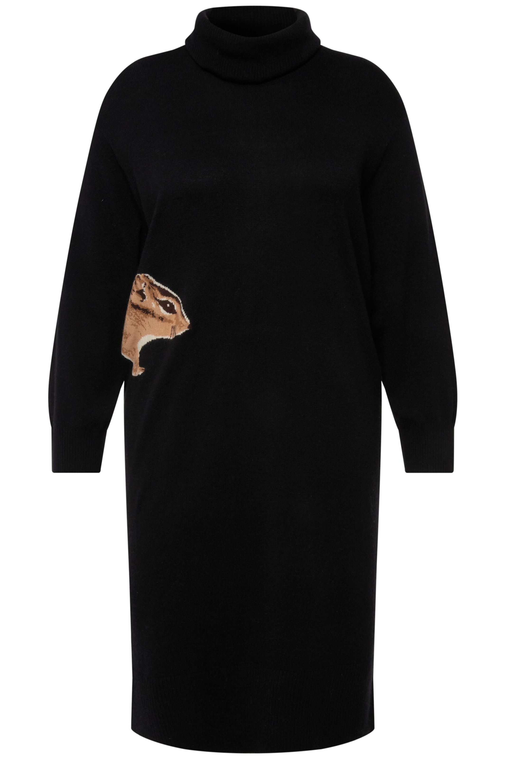 Ulla Popken Strickkleid in Schwarz: Vorderseite