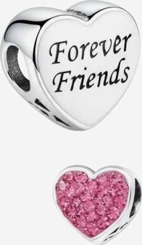 Pendentif 'Silberherz-Perle "Ewige Freunde" mit Kristall' Maxte en argent : devant