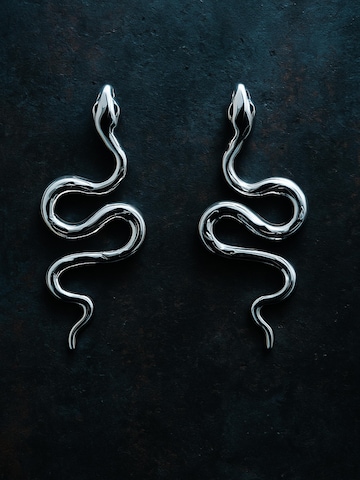 Nightini Earrings 'Schwarze Schlangen' in Silver