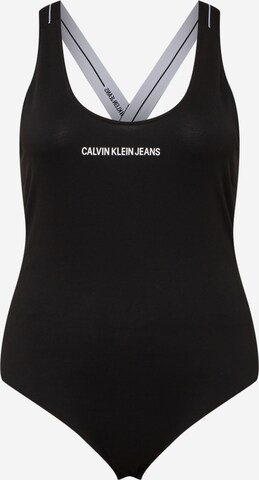 Calvin Klein Jeans Curve Tričkové body – černá: přední strana