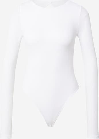 Free People - Camisa body 'TAKE A SHELFIE' em branco: frente