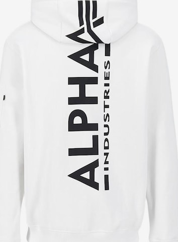 ALPHA INDUSTRIES Mikina 'Backprint' – bílá: přední strana
