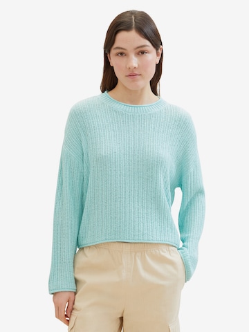 TOM TAILOR DENIM Sweater in Green: front