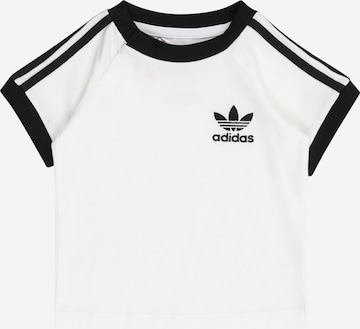 balta ADIDAS ORIGINALS Marškinėliai '3-Stripes Tee': priekis