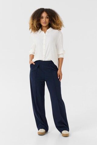 Cream Wide Leg Hose 'CR Siki' in Blau