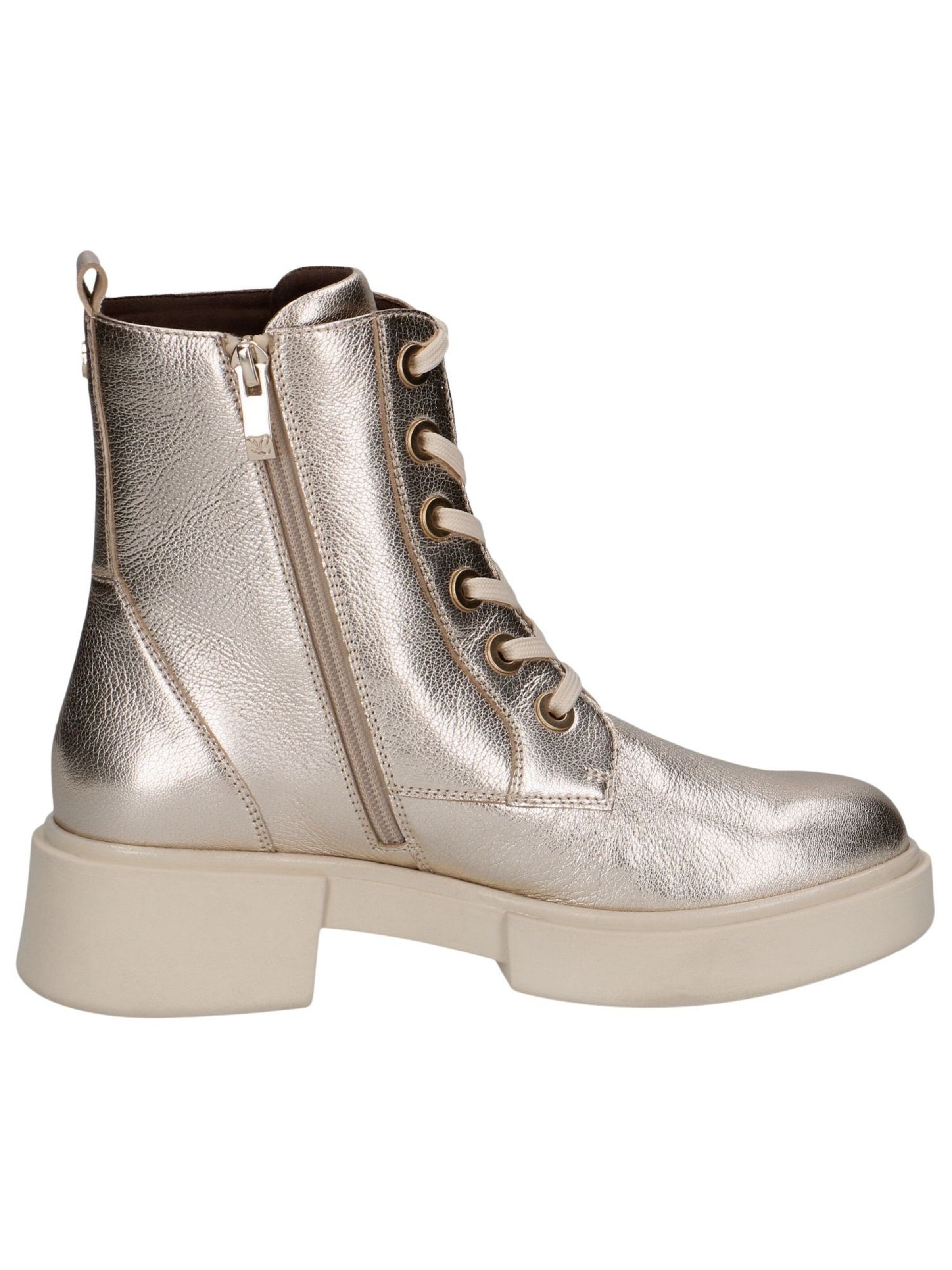 CAPRICE Lace-Up Ankle Boots in Gold