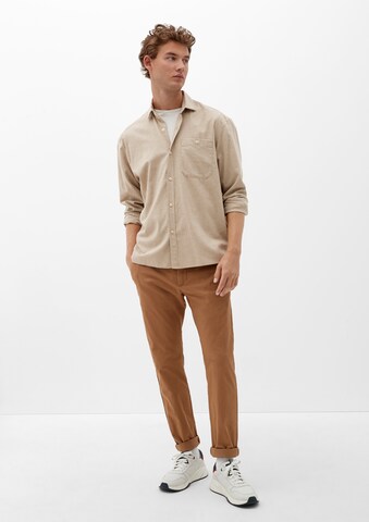 s.Oliver Comfort fit Button Up Shirt in Beige