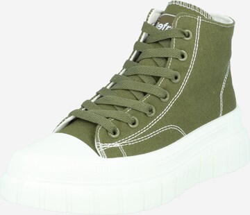 Sneaker alta di Refresh in verde: frontale