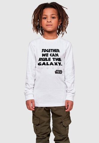 ABSOLUTE CULT Shirt ' Star Wars - Together We Can Rule The Galaxy' in White: front