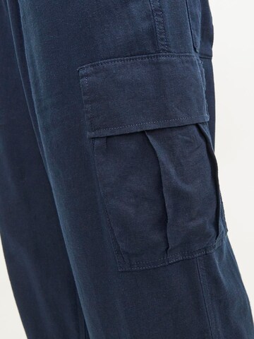 JACK & JONES Loosefit Cargobroek 'Bill Nate' in Blauw