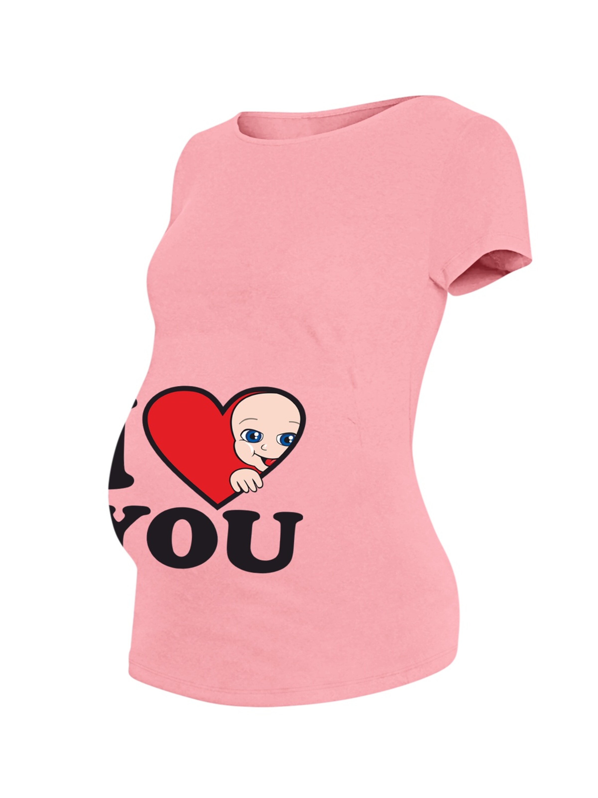 M.M.C. Shirt 'I Love You Umstandsshirt' in Orange: front