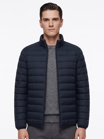 ALLTHEMEN Winter Jacket 'Stichwerk' in Blue: front