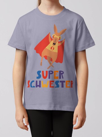 watabout.kids T-Shirt 'Känguru Superschwester' in Lila