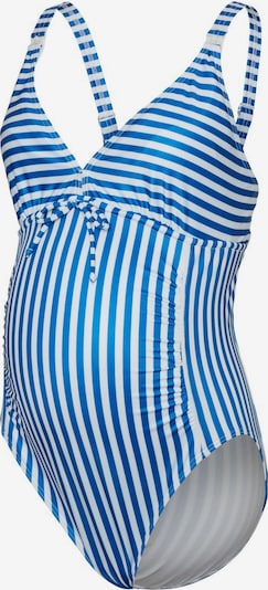 MAMALICIOUS Badeanzug 'Zaga' in blau / weiß, Produktansicht