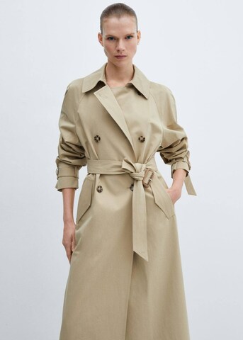 MANGO Between-Seasons Coat 'Buterfly' in Beige: front