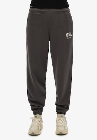 Superdry Bootcut Broek 'Athletic Essential' in Grijs: voorkant