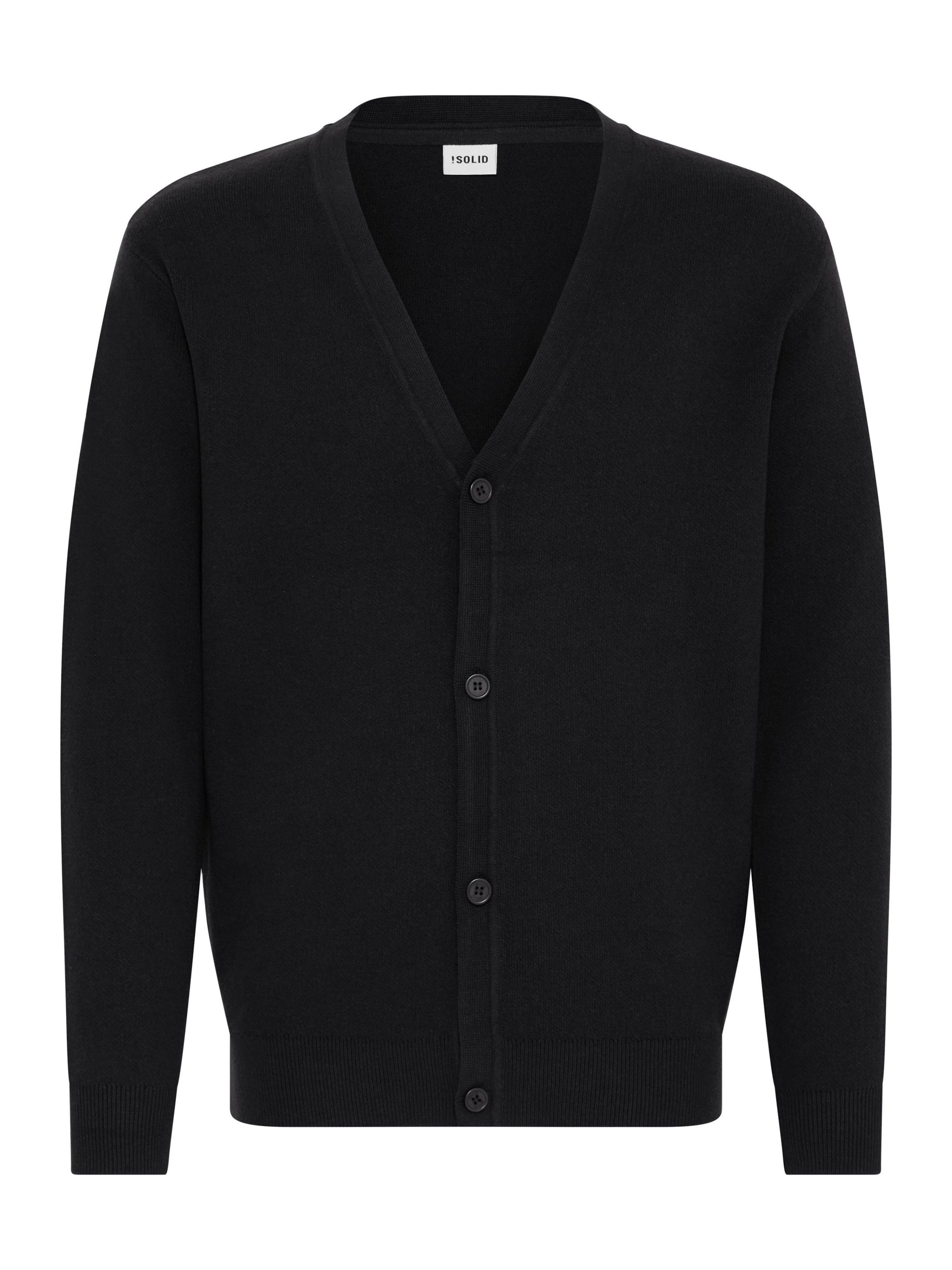 !Solid Strickjacke 'Finto' in Schwarz: Vorderseite