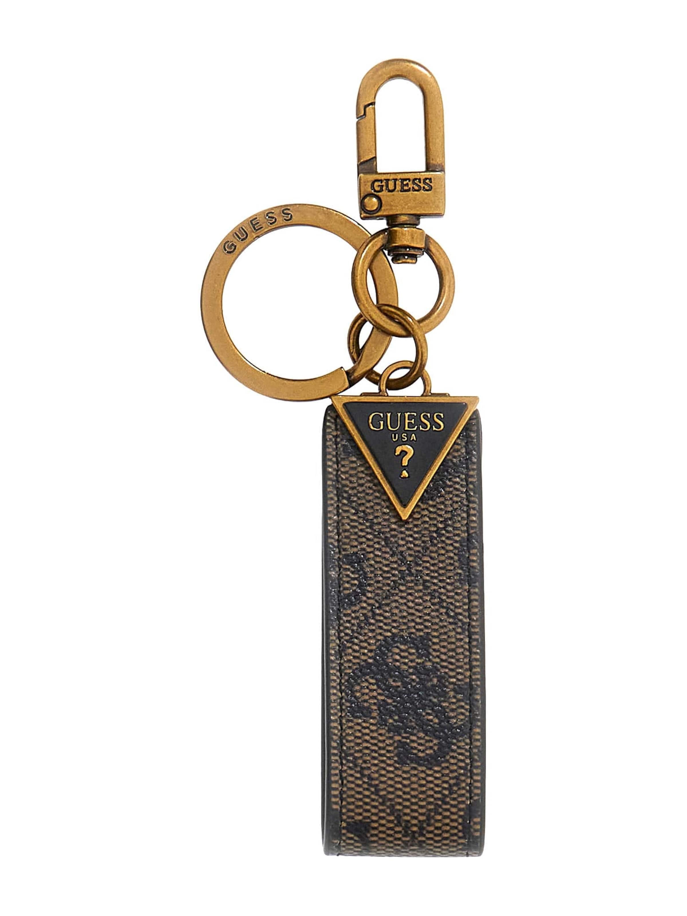 GUESS Key Ring 'Milano' in Brown: front