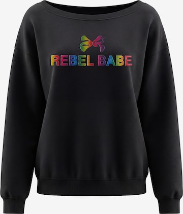 MYMO Sweatshirt in Zwart: voorkant