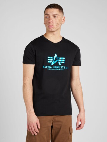 Regular fit Maglietta di ALPHA INDUSTRIES in nero: frontale