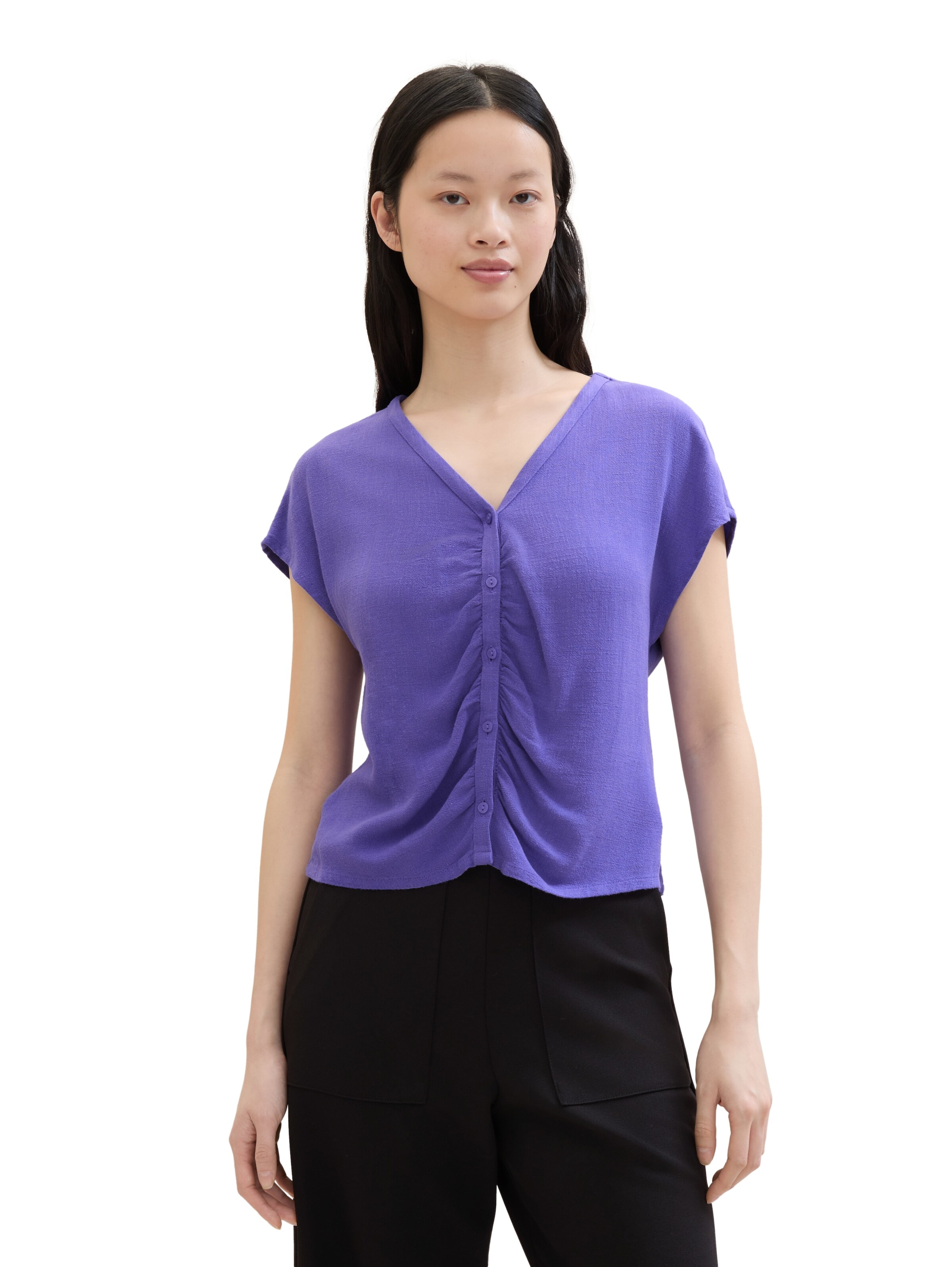 TOM TAILOR DENIM Bluse in Lila: Vorderseite