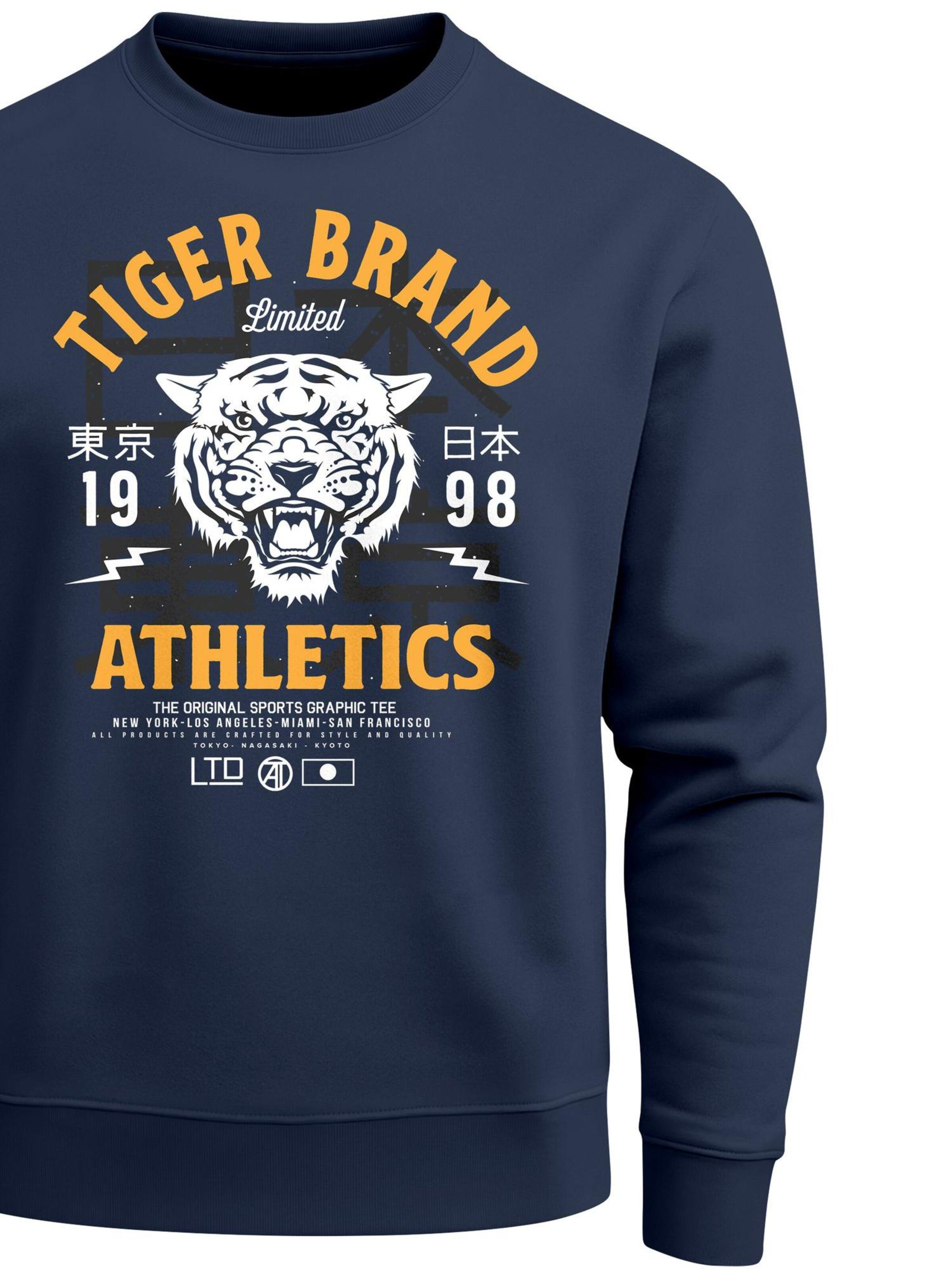 Neverless Sweatshirt 'Tiger'‌‌‌‌‌‌‌‌ in Blau