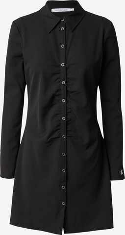 Calvin Klein Jeans Shirt Dress in Black: front