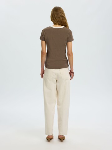 SELECTED T-Shirt in Braun