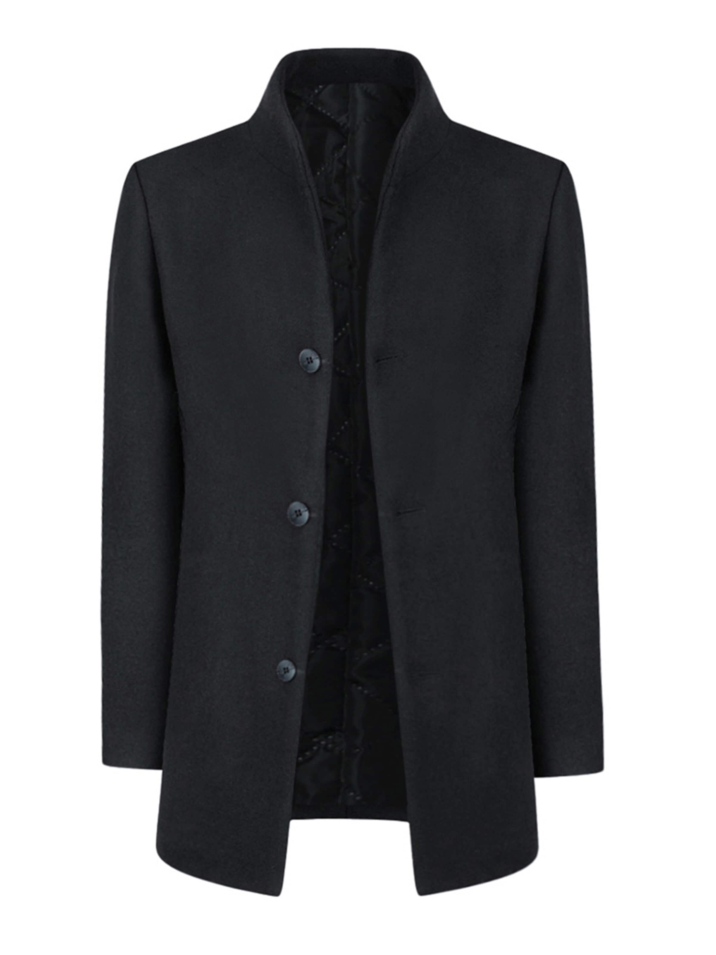 YOUTHUP Winter Coat 'Winterfester' in Black: front