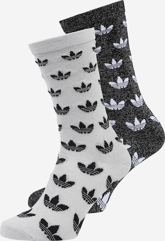 Chaussettes 'Monogram Full Glitter ' ADIDAS ORIGINALS en gris : devant