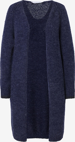 Janet & Joyce Gebreid vest in Blauw: voorkant