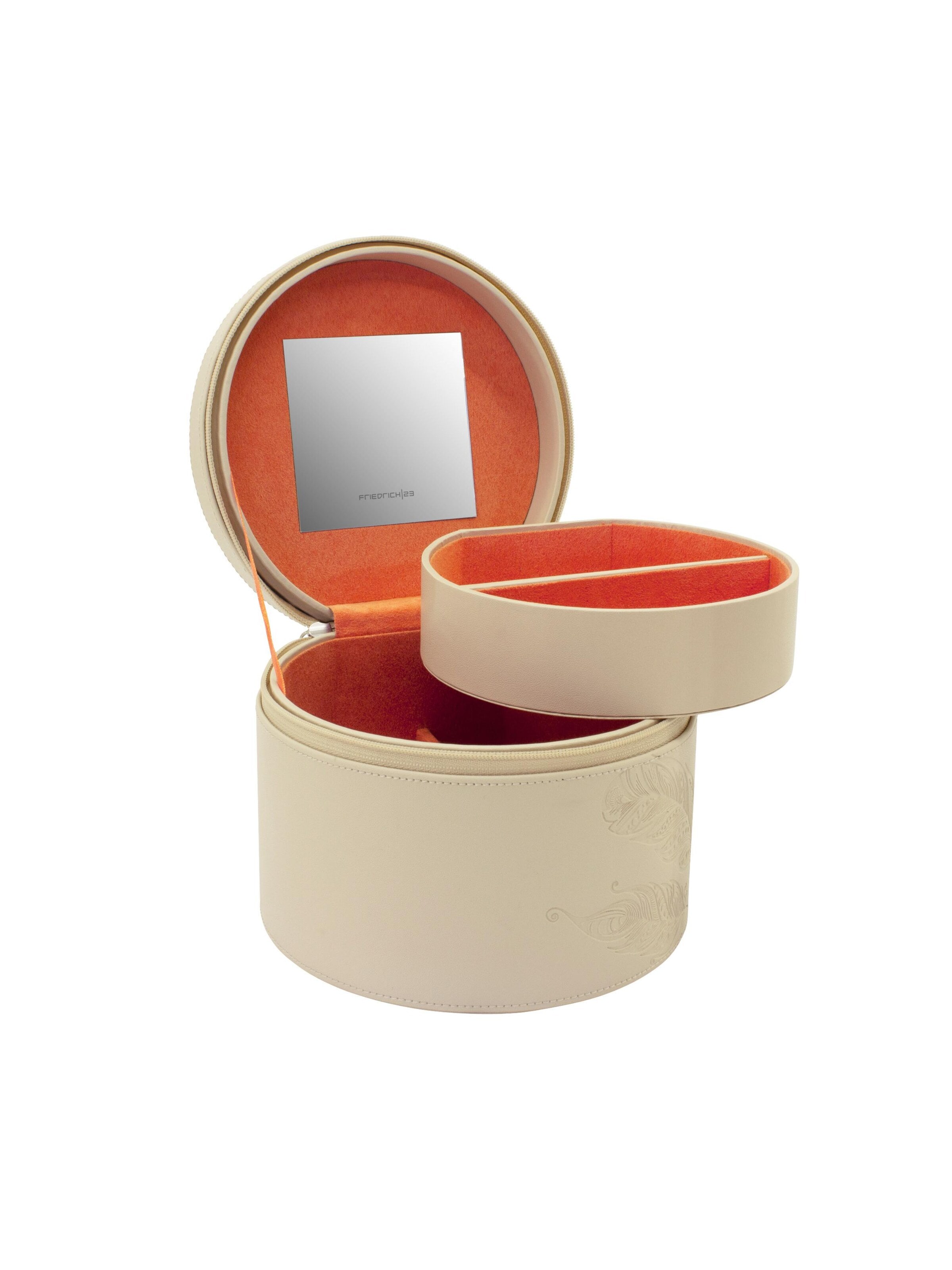Friedrich23 Jewelry storage 'BOHO Schmuckkästchen rund' in Beige