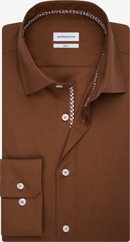 Coupe slim Chemise business SEIDENSTICKER en marron