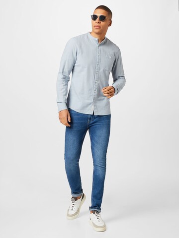 BLEND Slim fit Button Up Shirt in Blue